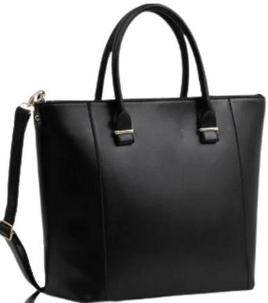 Black 10X5X12 Inches Elegant Look Designer Plain Shoulder Leather Bag