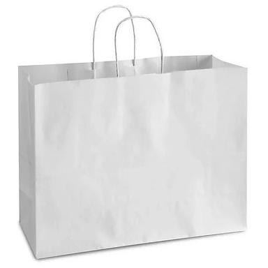 White 16X13X4 Inches Eco Friendly Kraft Plain Paper Bag For Shopping