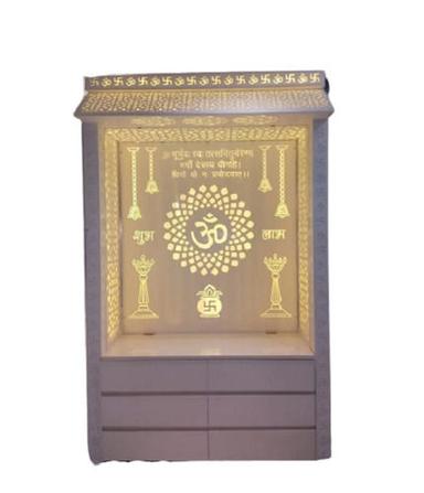 White 50.8 X 30.5 X 61 Cm Polished Finish Pooja Mandir For Temple And Home