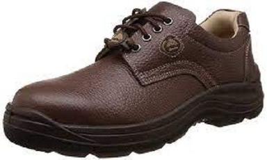 Comfortable Fit Slip Resistant Outsole Lace Closure Plain Leather Mens Safety Shoes