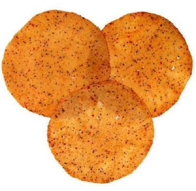 Orange 7 Inches Size Round Shape Spicy Taste Masala Papad