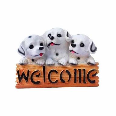 4 Inch Welcome Puppy Resin Craft Ideal For Home Decoration And Gifts