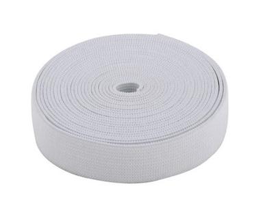 White 2.54 Cm Width 100 Meter Stretchable Plain Polyester Elastic Fabric For Garments