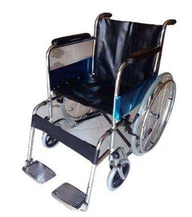 Stainless Steel And Synthetic Leather Seat Based Manual Folding Wheelchairs Backrest Height: 18 Inch (In)