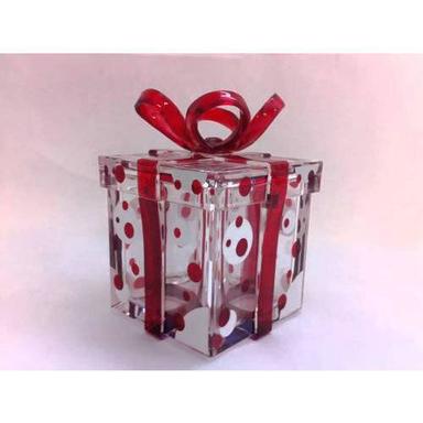 15x15x12 Inches Red And Silver Square Acrylic Gift Boxes