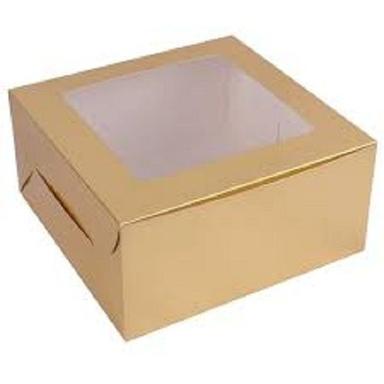 Glossy Laminated Pin Kraft Paper Square Cake Packaging Box Length: 9 Inch (In)
