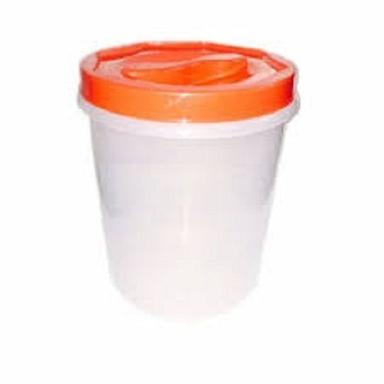 Orange Rigid Hardness Dent Free Portable Plastic Round Container