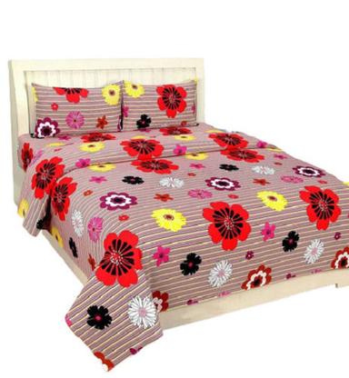 Multi Color Washable 100% Cotton Printed Bed Sheet With Two Pillowcase