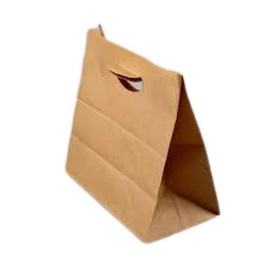  डिस्पोजेबल प्लेन ब्राउन पैच हैंडल क्राफ्ट पेपर बैग 