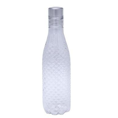 White 1 Liter Round Shape Screw Cap Plastic Water Bottle 