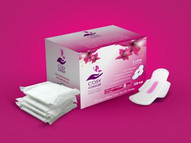 Plain Dyed 320 Mm White Colored High Quality Cotton Disposable Sanitary Napkin