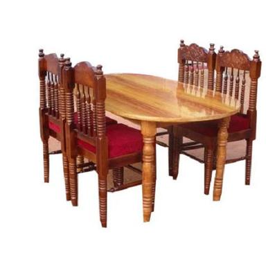 Machine Made 4 Seater Polished Finish Modern Wooden Dining Table Set For Home 