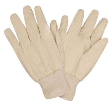 Cream Daily Wear Full Fingered Plain Canvas Hand Gloves For Kitchen Use