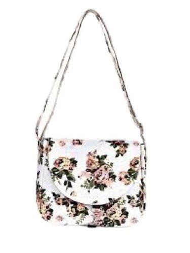 Canvas Printed White 21 X 19 X 7.5 Cm Fancy Bag Weight: 180 Grams (G)