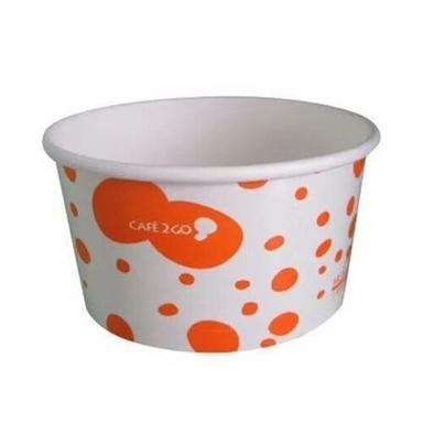 White 2 Inches Round Cold Resistant Printed Recycled Paper Ice Cream Cup