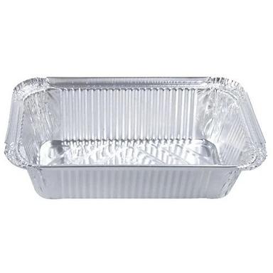 Silver Disposable Rectangular Plain Foil Food Container For Event And Party