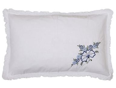 White Set Of 2 Pieces 24X16 Inches Embroidered Cotton Pillow Cover 