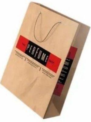 Brown Eco Friendly Customized Printed Paper Carry Bags For Shopping Use