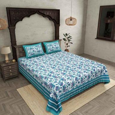 Design Printed Double Bed Sheet With Two Pillow Cover