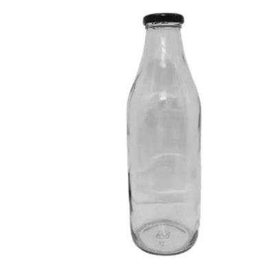  1000 मिलीलीटर स्क्रू कैप पेय पदार्थों के भंडारण के लिए गोल पारदर्शी कांच की बोतल व्यास: 3 इंच (इंच) 