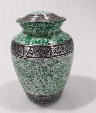 Green And White Rabeh Fancy Decorative Cremation Urns With Velvet Bag For Loved One