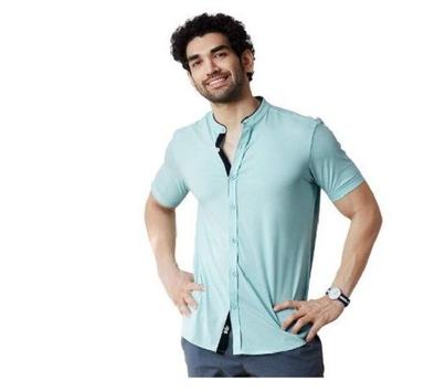 Casual Wear Regular Fit Half Sleeve Readymade Breathable Cotton Plain Mens Shirt