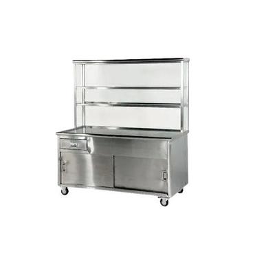 Silver 4X2X2.8 Feet Corrosion Resistant Stainless Steel Fast Food Counter 