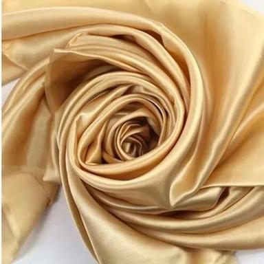 Cream Lightweight Soft And Shinny Plain Mulberry Silk Fabric For Cloths