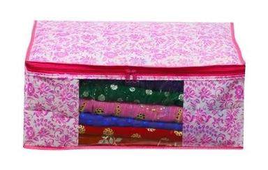 Offset Printing Single String Rectangular Printed Non Woven Saree Cover Storage Bags Stand Up Pouch