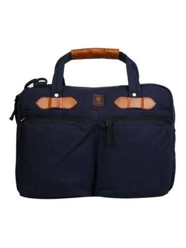 Brown Abd Black 32X22 Cm Zipper Closure Hand Length Handle Polyester Laptop Bag