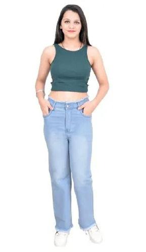Casual Wear 30 Inches Waist Size Straight Fit Plain Women Denim Jeans Age Group: >16 Years