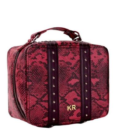 Pink Modern Style Portable Designer Zipper Closure Leather Makeup Bags