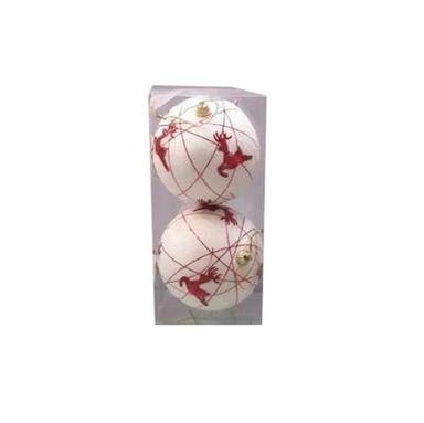 White Easy To Handle Waterproof Chemical Resistant Non Toxic Round Glossy Plastic Christmas Balls