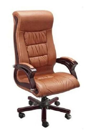 Machine Made 4X2 Feet Rectangular Color Coated Leather Boss Office Chair With Rails