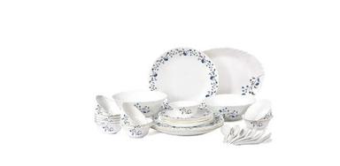 White Round Printed Ceramic Polished Dinner Set For Home