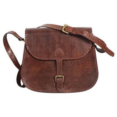 Fashion Plain Brown Leather Shoulder Bags For Office