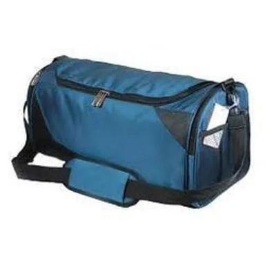 नीला 25 लीटर ज़िपर और हैंडल कैनवास स्पोर्ट्स ट्रैवल बैग