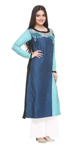 Comfortable Long Sleeves Modern Polyester Designer Kurti For Ladies  Bust Size: 30 Inch (In)
