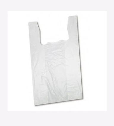 White U Cut Non Woven Hand Length Handle Plastic Carry Bags
