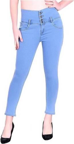 Slim Fit Anti Wrinkle Stretchable Skinny Plain Dyed Denim Jeans For Women Age Group: >16 Years