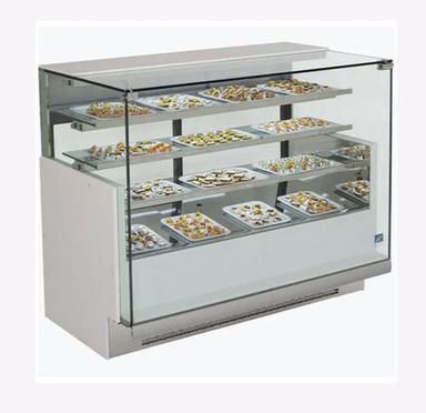Transparent Stainless Steel And Glass Sweet Display Counters Design: Plain