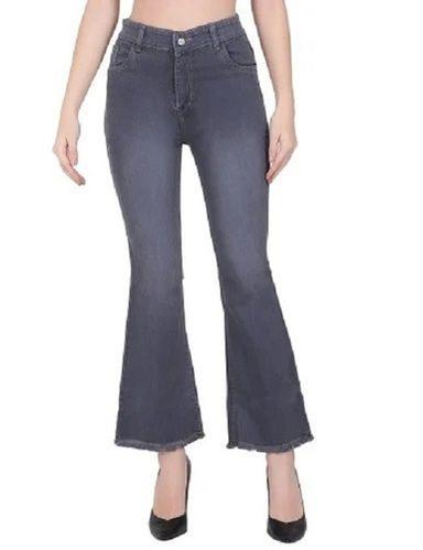 Stretchable Plain Dyed Skinny Bell Bottom Denim Jeans For Women Age Group: >16 Years