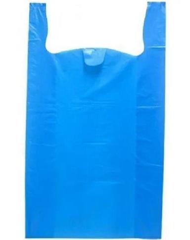  नीला 5 किलो का सादा डब्ल्यू कट हैंडल प्लास्टिक कैरी बैग