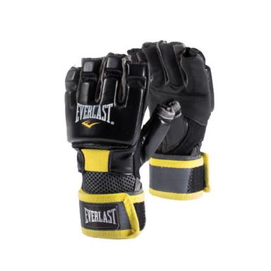 Black Comfortable Fit Reusable Mesh And Leather Half Fingered Kick Boxing Glove For Unisex