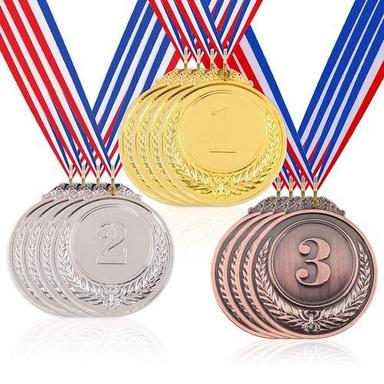 Golden Silver And Bronze Rust Proof Round Shape School Medals