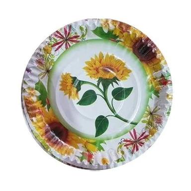 Multicolor 12 Inch Disposable Eco Friendly Round Printed Paper Plate
