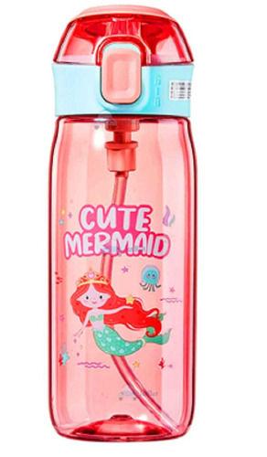 Red Lightweight 630 Ml Capacity Plastic Water Bottle For Kids