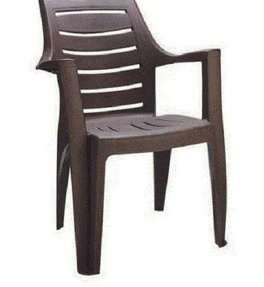 Brown 2.5 Feet High Pvc Plastic Chair With Armrest 
