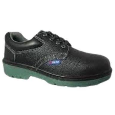 Mens Medium Heel Size Black Leather Safety Shoes Insole Material: Rubber