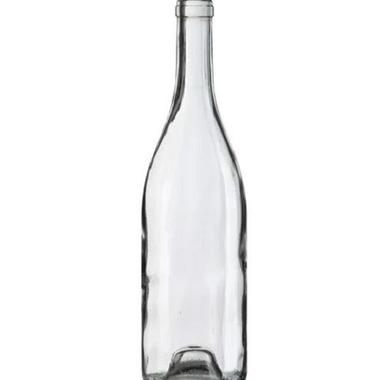 Round 750 Ml And 10 Inch Height Transparent Glass Bottle